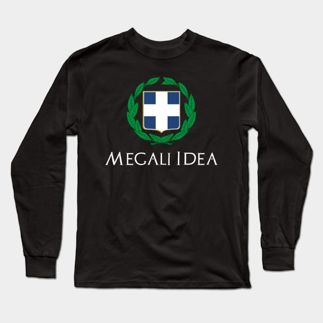 Megali Idea - Greek Pride Heritage - Ancient Greece Long Sleeve T-Shirt by Styr Designs